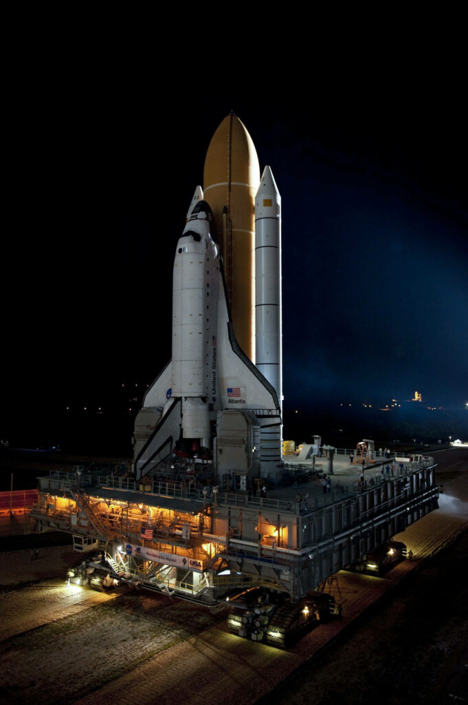 NASA Space Shuttle Atlantis Night Launch Wallpaper Background