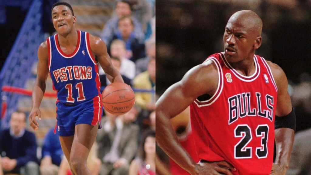 Legends Collide: Epic NBA Hall-of-Fame Clash Immortalized in Stupendous Courtside Artwork Wallpaper