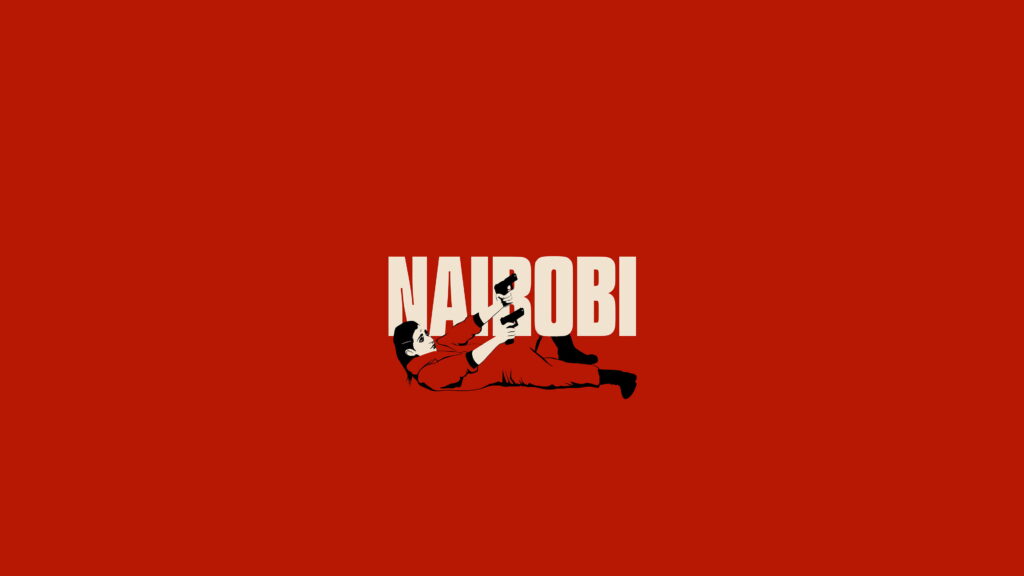 Minimalist Money Heist: Red Nairobi Wallpaper (HD)