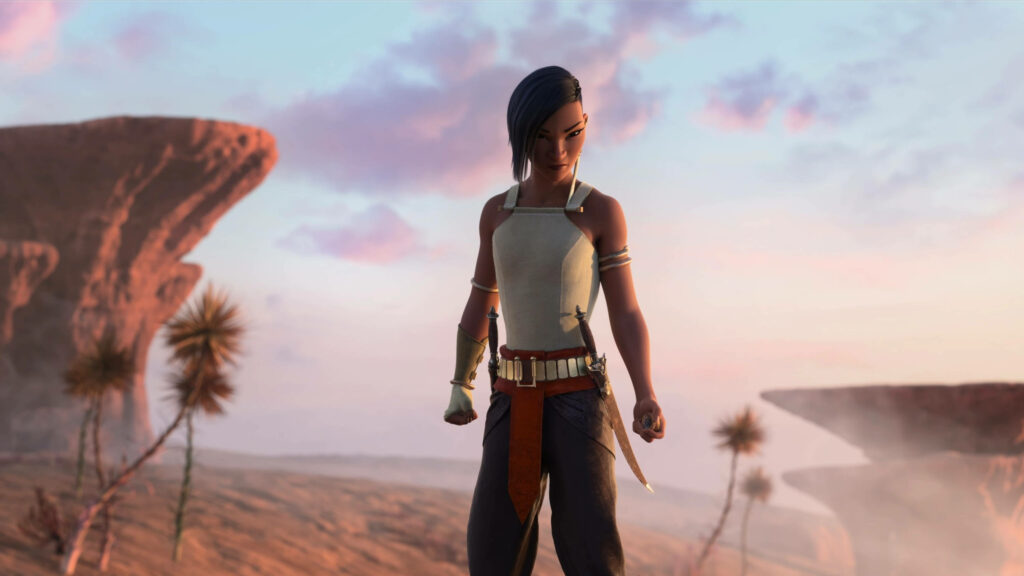 Namaari in Warrior Attire: Stunning Desert Wallpaper Background