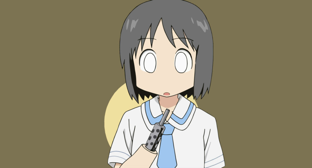 Nano Shinonome Wallpaper: Quirky Anime Gun-Arm Design