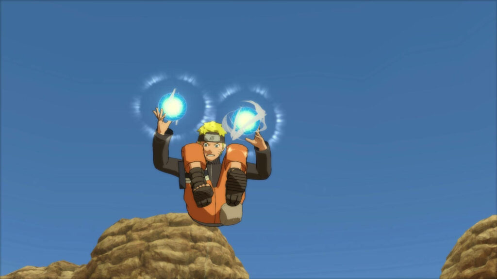 Naruto's Epic Leap: A 4k Marvel of Rasengan Power in Shippuden Wallpaper