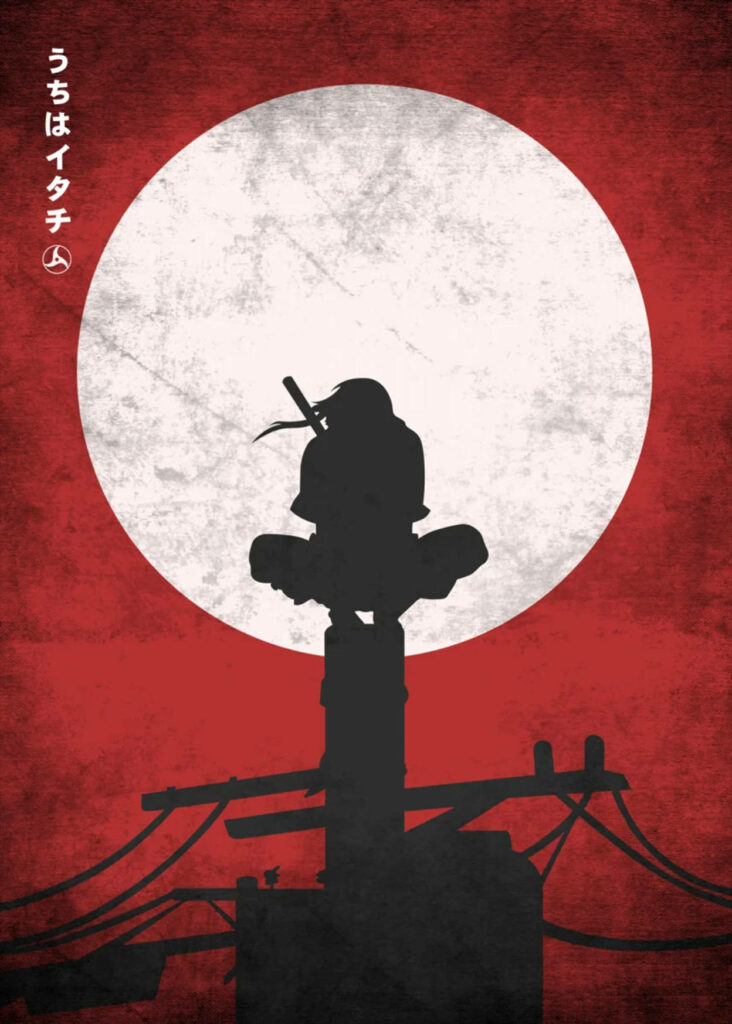 Captivating iPhone Wallpaper: Obito Uchiha's Breathtaking Artwork with Lunar Landscape - Aesthetic Background