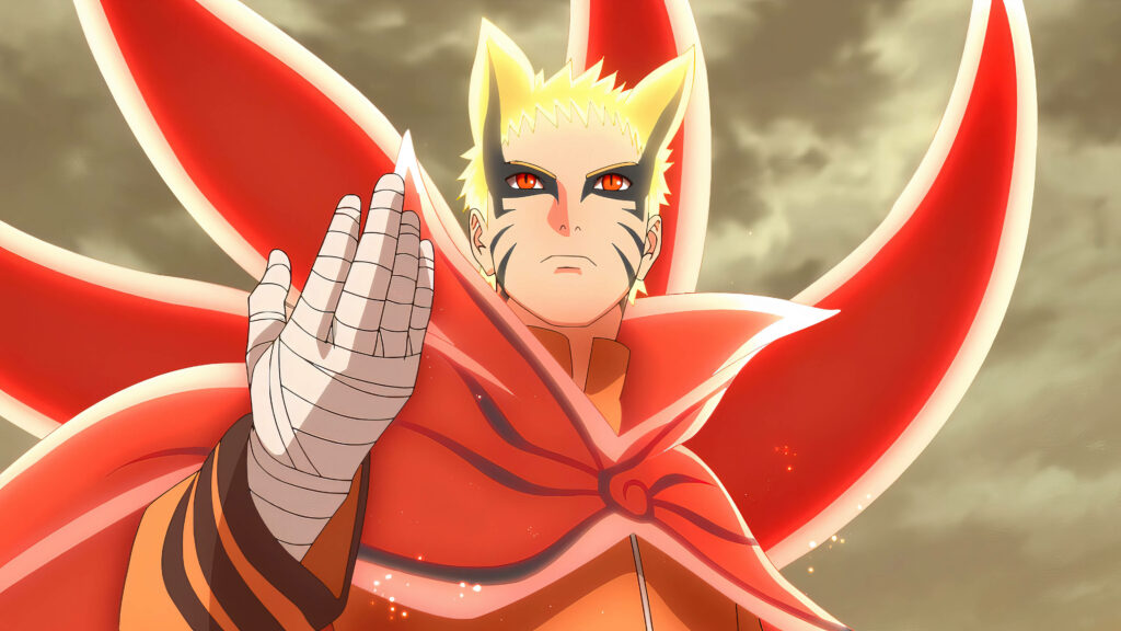 Naruto Embracing the Power of Baryon Mode: Offering a Helping Hand Beyond the Frame - Striking 4k PC Wallpaper