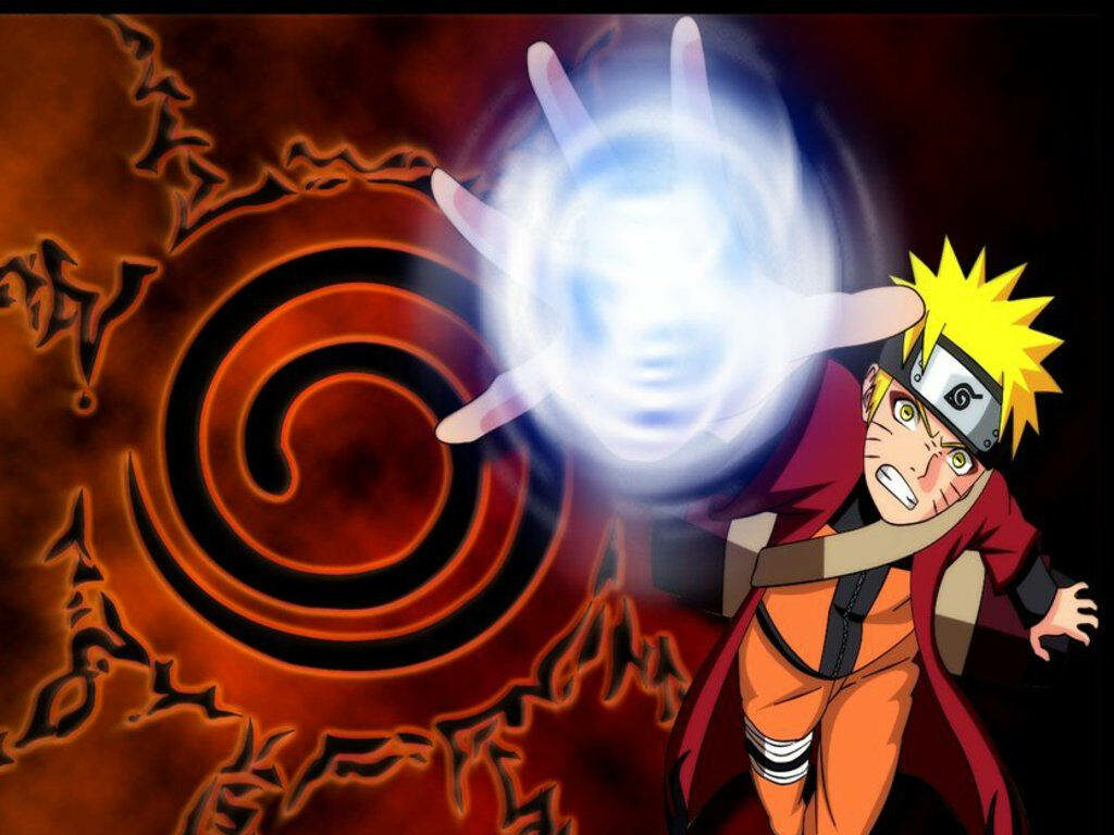 Naruto Unleashes the Rasengan: Channeling Power amidst Ancient Seals Wallpaper