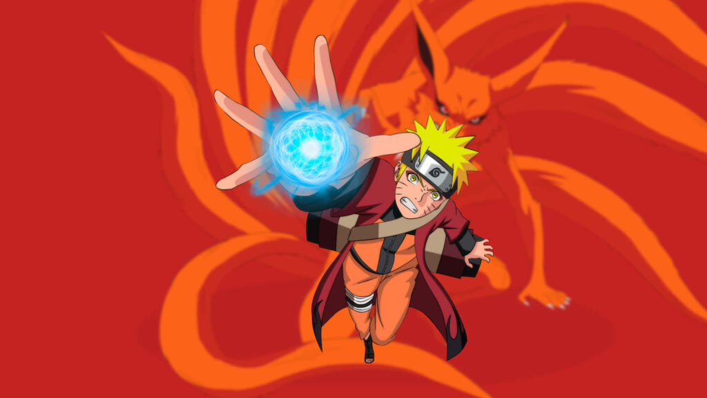Dynamic Naruto Wallpaper: Rasengan with Kurama's Fiery Presence
