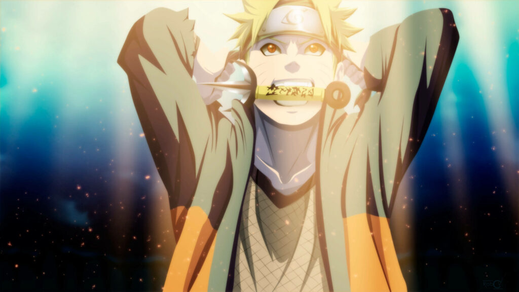 Naruto Uzumaki's Intense Focus: Mastering the Flying Thunder God Technique Wallpaper