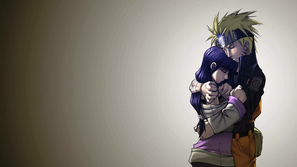 Love Blossoms: Naruto and Hinata Embrace as an Ideal Anime Couple Wallpaper