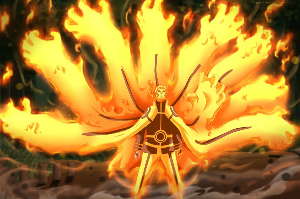 Burning Brilliance: Naruto's Fiery Avatar Unleashed in a Live Wallpaper