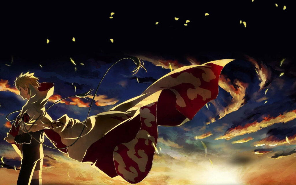 Naruto's Majestic Transformation: A Captivating Sunset Encounter Wallpaper
