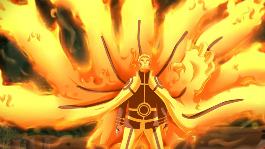 Nine-Tail Fox Mode Unleashed: Naruto's Ultimate Power in HD Wallpaper