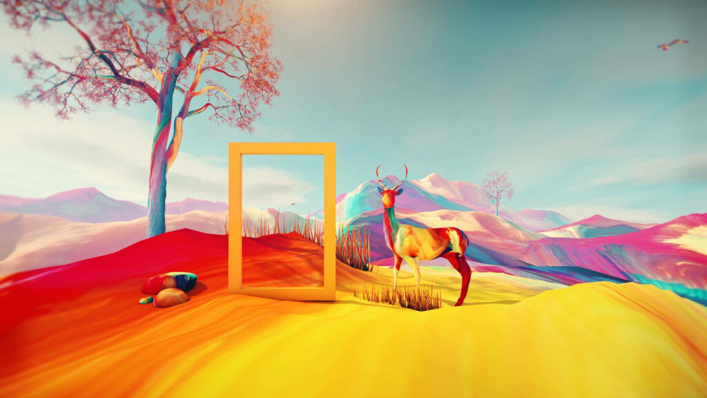 Vibrant National Geographic Logo Immersed in Captivating HD Landscape Wallpaper