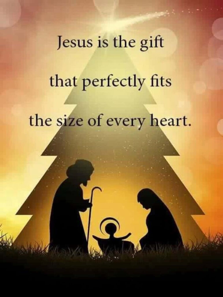 Nativity Scene Silhouette Wallpaper: Jesus is the Gift Quote