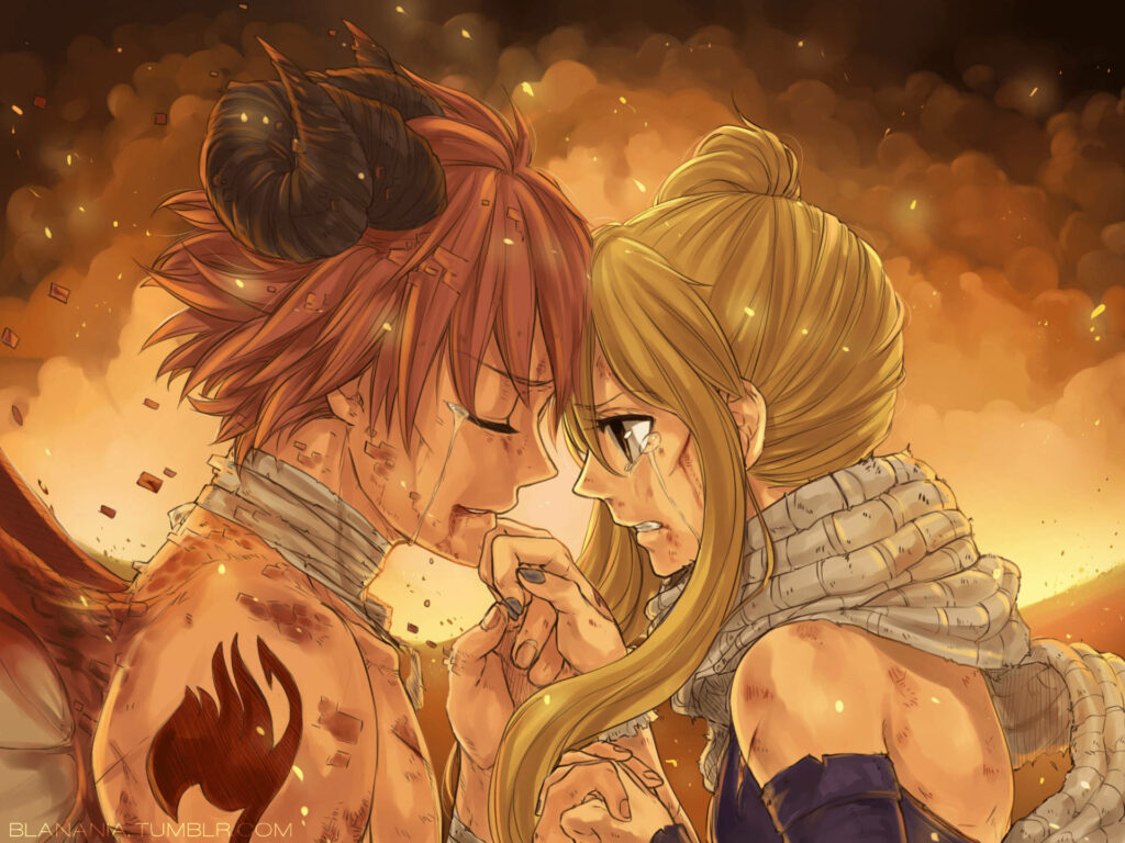 Emotional Natsu & Lucy Moment | Fairy Tail Wallpaper Background
