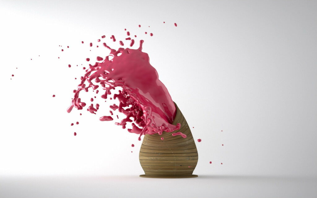 Nature's Colorful Brushstrokes: A Vibrant Pink Paint Splash Delights in HD Wallpaper Background