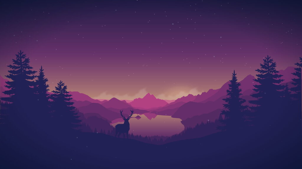 Forest Majesty: A Silhouette Deer Wallpaper with Antlers Background Artwork