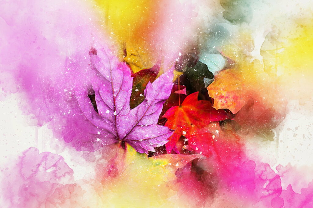 Gorgeous Watercolor Nature: A Serene Leaf in HD Wallpaper