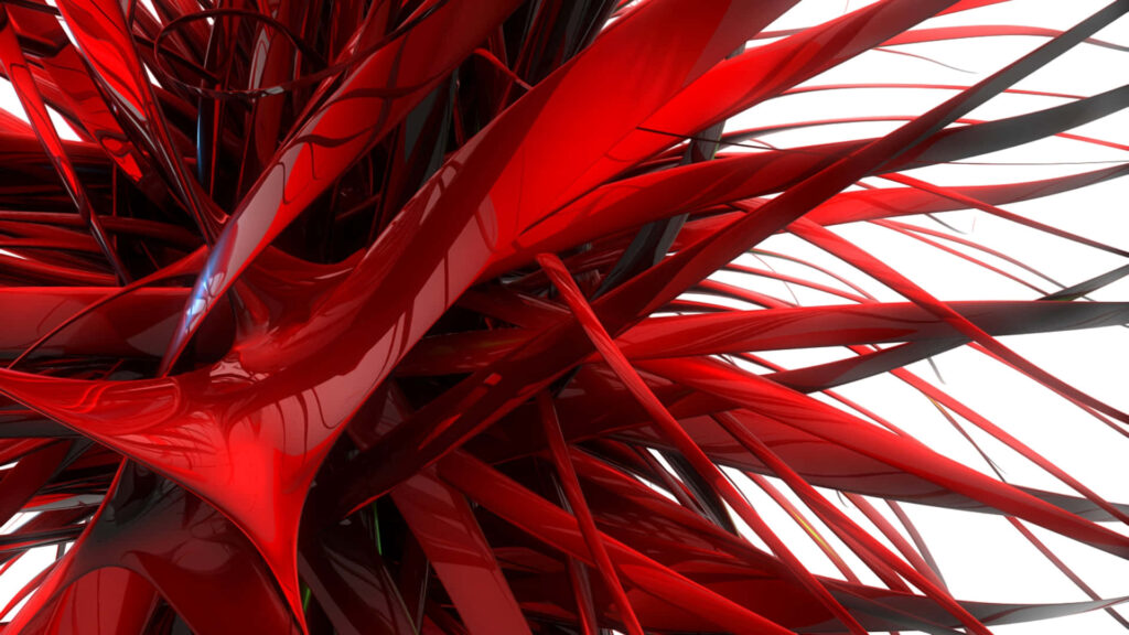 Radiant Coral Foliage: Captivating Red PC Background for Enchanting Display Wallpaper