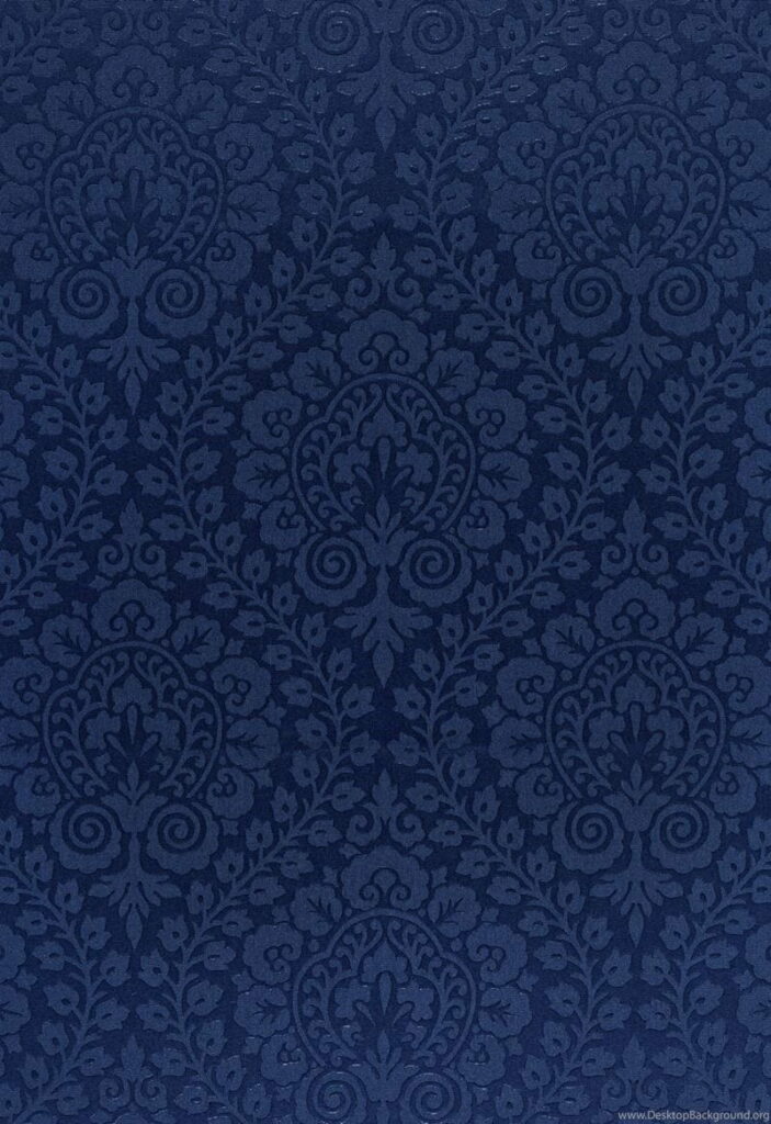 Regal Elegance: HD Phone Wallpaper featuring Navy Blue Damask Zone Background