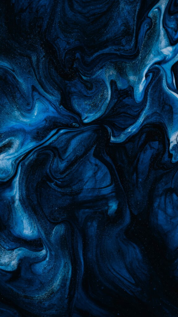Navy Bliss: A Captivating Fluid Art Masterpiece in HD Phone Wallpaper