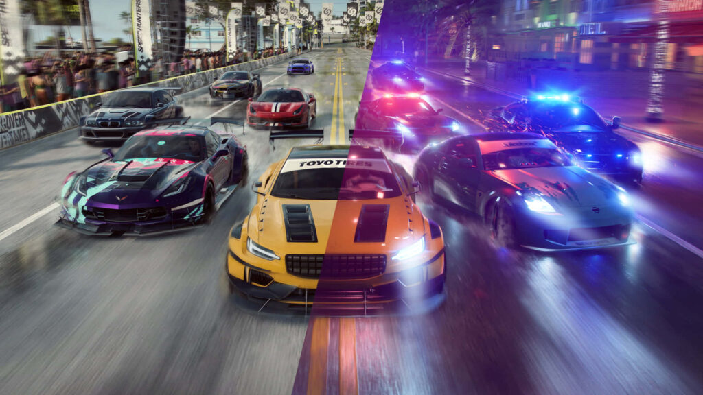 Vibrant Need for Speed Heat Wallpaper: Day & Night Racing Action