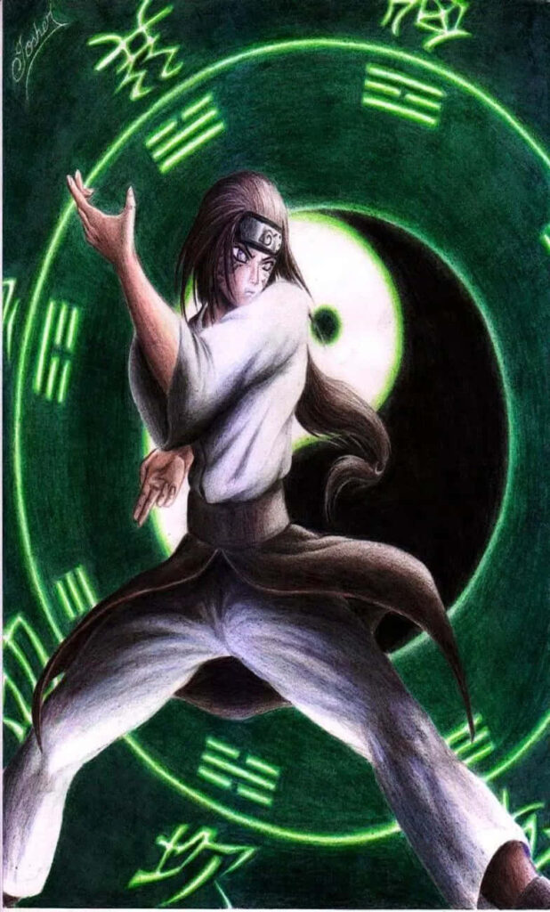 Unyielding Loyalty: Neji Hyuga, the Resolute Warrior of the Hyuga Clan in Naruto Anime Series Wallpaper
