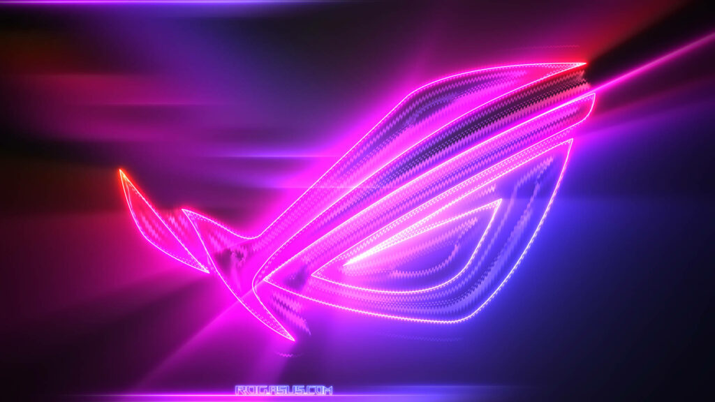Glowing Up: The Neon Asus ROG Symbol Wallpaper