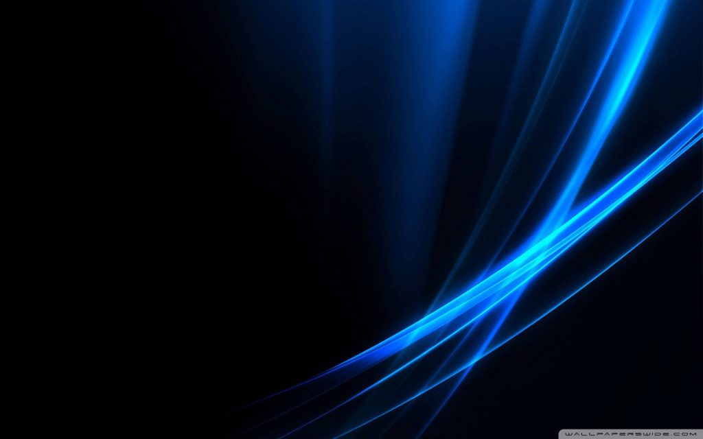 Windows Vista neon blue light ribbons on black background abstract digital wallpaper background