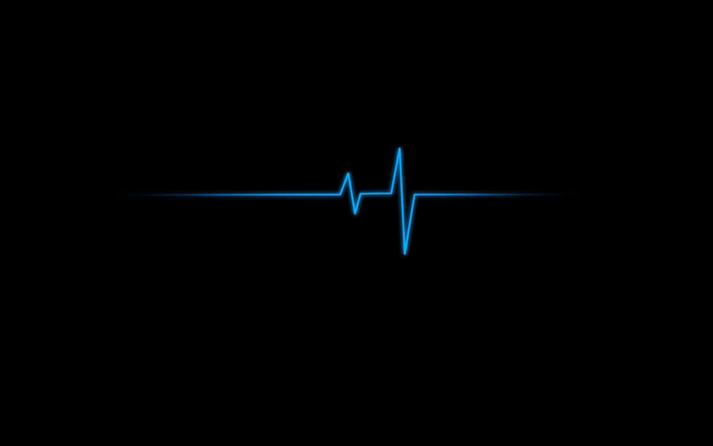 Keeping it simple but impactful with a neon blue heartbeat in a black backdrop Wallpaper in 1080p Full HD 1920x1200 Resolution