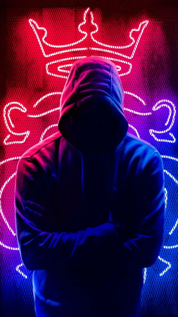 Neon Cool King: A High-Definition Phone Wallpaper Background Photo