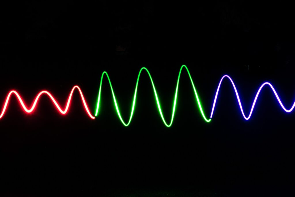 Vibrant Neon Waveform Wallpaper - Futuristic Curved Lines Background