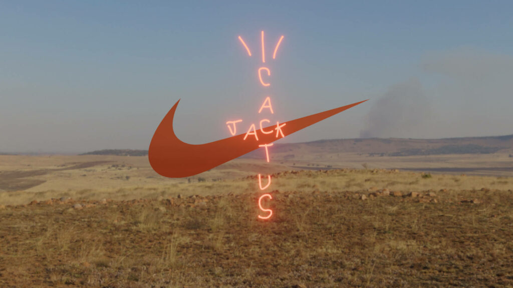 The Neon Oasis: Cactus Jack Meets Nike in a Desert Symphony Wallpaper