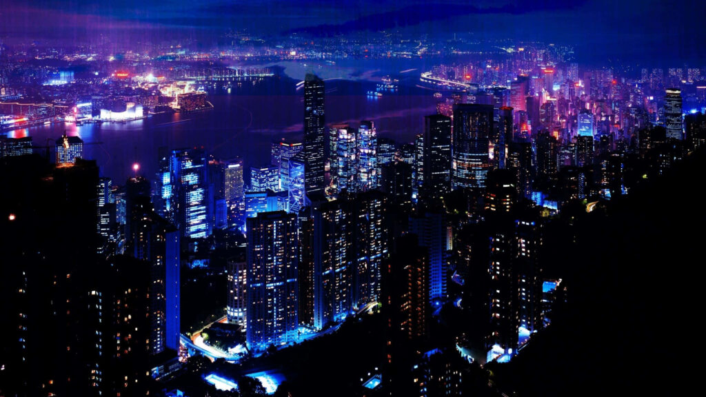 City of Neon Dreams: A Futuristic Cyberpunk Nightscape Wallpaper