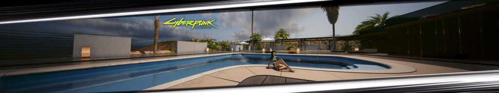 Punk by the Pool: Futuristic Femme Fatale Embraces Cybernetic World Wallpaper
