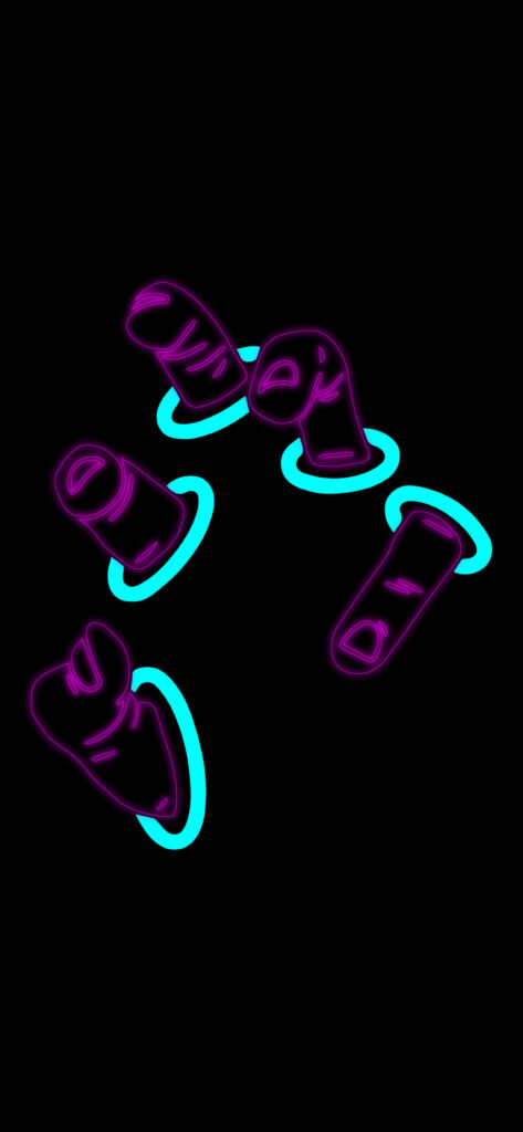 Ethereal Illumination: Mesmerizing Neon Glow on Amoled Android Screen Wallpaper