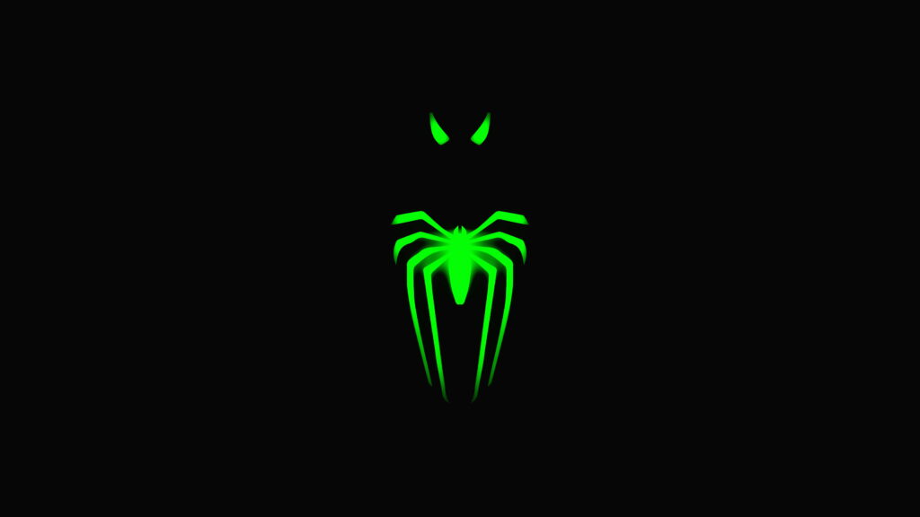 Neon green vector abstract of Evil Spiderman: 5K AMOLED wallpaper background photo