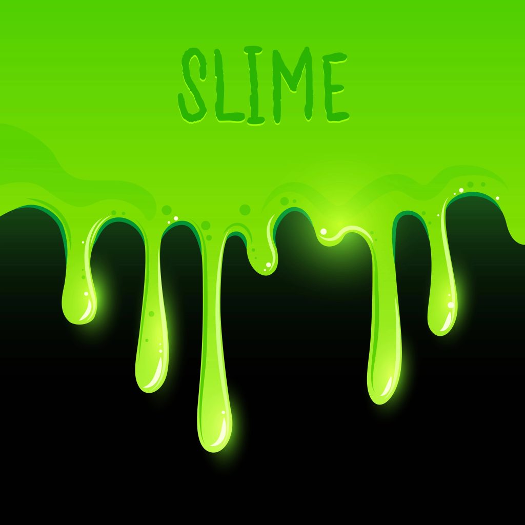 Bold neon green slime dripping over sleek black background with glowing SLIME text wallpaper