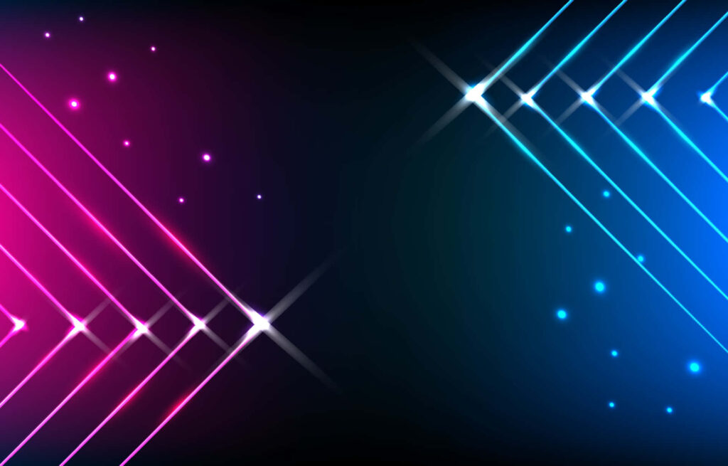 Vibrant Neon Light Beam Wallpaper: Pink & Blue Geometric Design