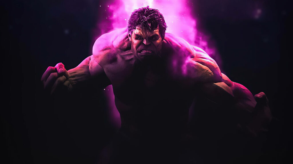 Neon Fury: A 4K Wallpaper of the Hulk's Mad Rage