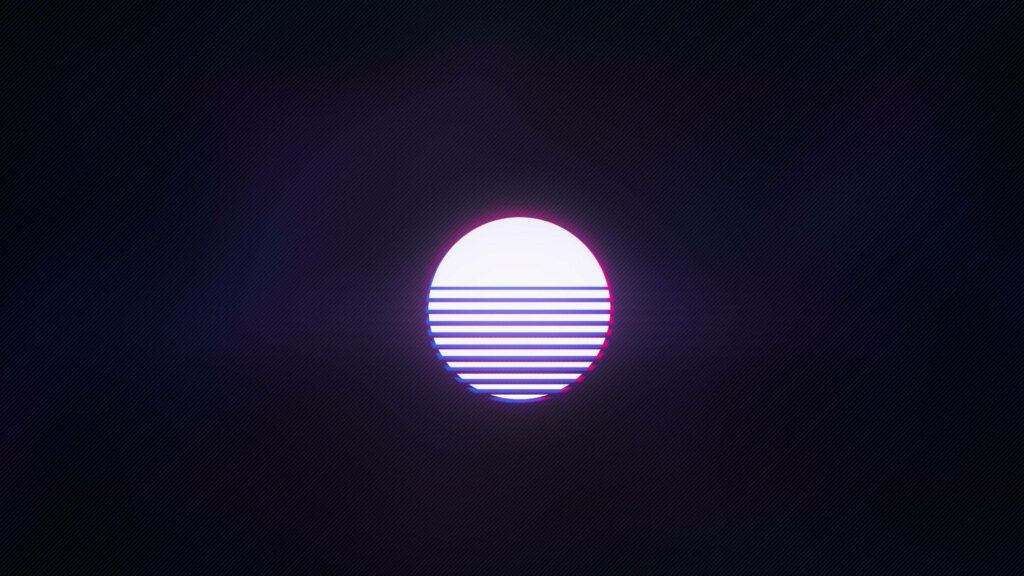 Retro Nights: Vibrant Neon Moonlight Casting Nostalgic 80's Vibes Wallpaper