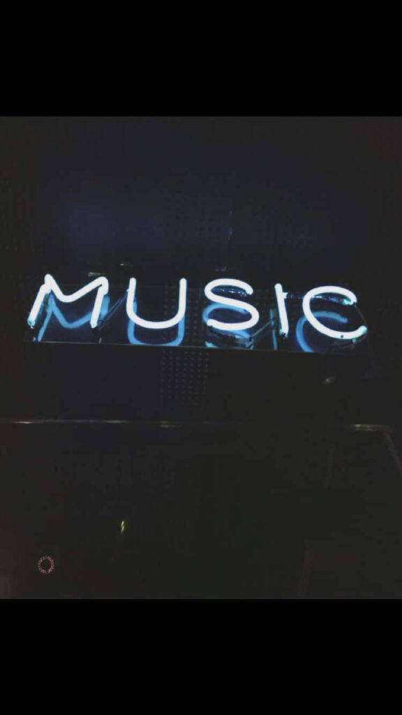 Neon MUSIC Minimalist Wallpaper: Moody Background for Music Lovers