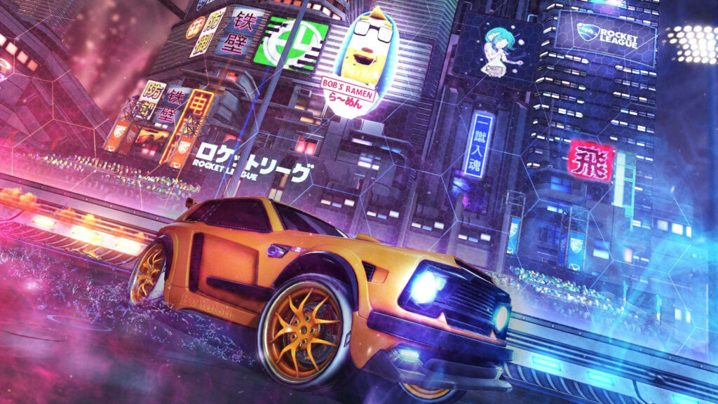 Neon Nights: A Stunning Fennec Rocket League Wallpaper
