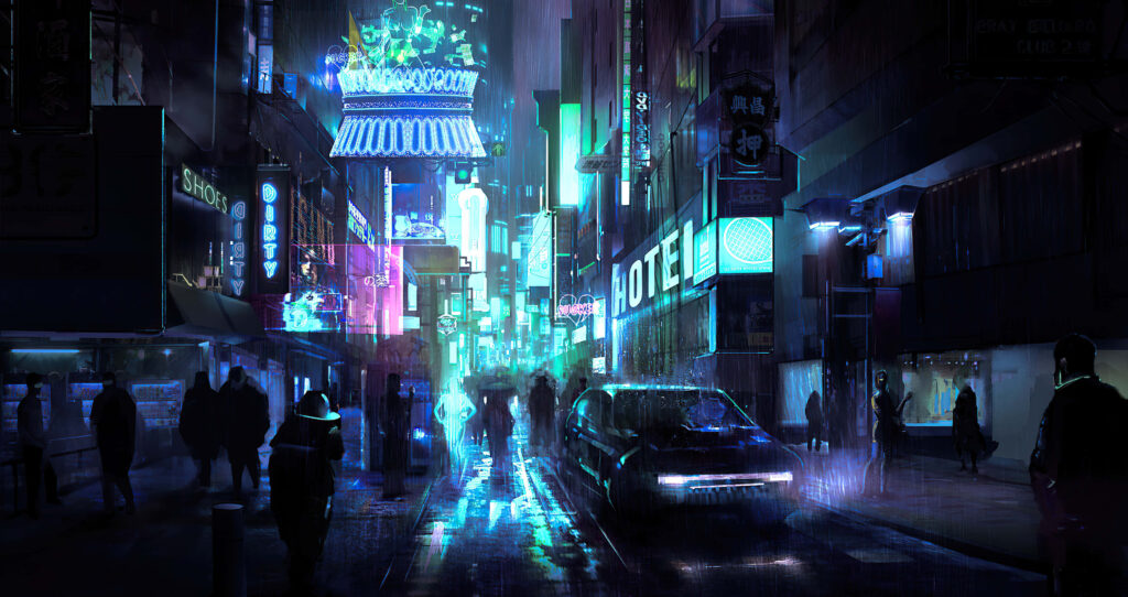 Shimmering Pathways: Exploring the Enchanting Nightlife of City Streets Wallpaper