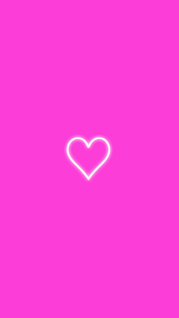 Vibrant Neon Pink Heart Illustration: Ideal Wallpaper for Mobile Devices