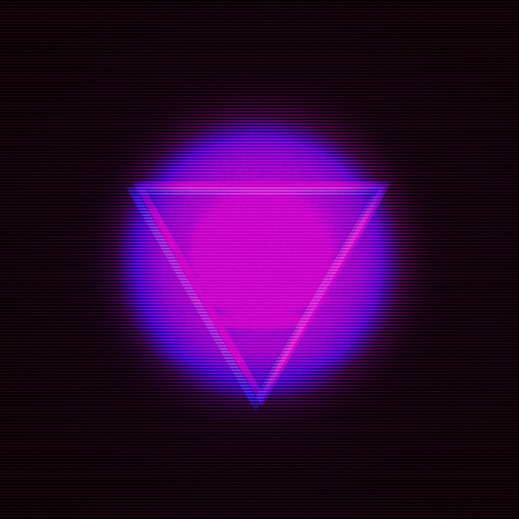 Neon Pink Triangle Wallpaper - Retro-Futuristic Dark Background