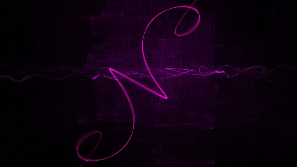 Glowing neon purple letter N wallpaper with fluid light trails on dark textured background