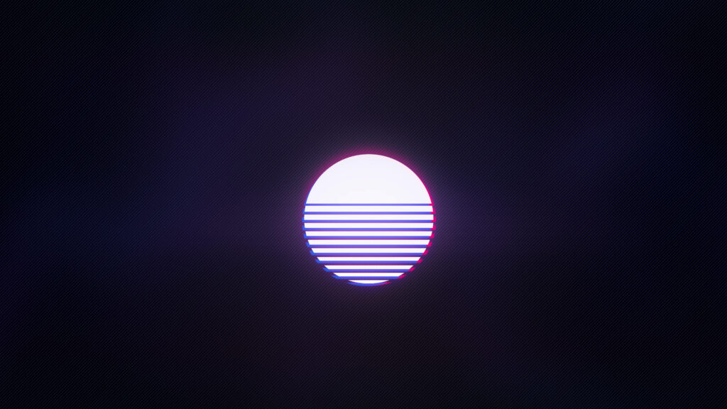 Futuristic Dreamscape: Vibrant Neon Purple Sunset in 4D Ultra HD Wallpaper