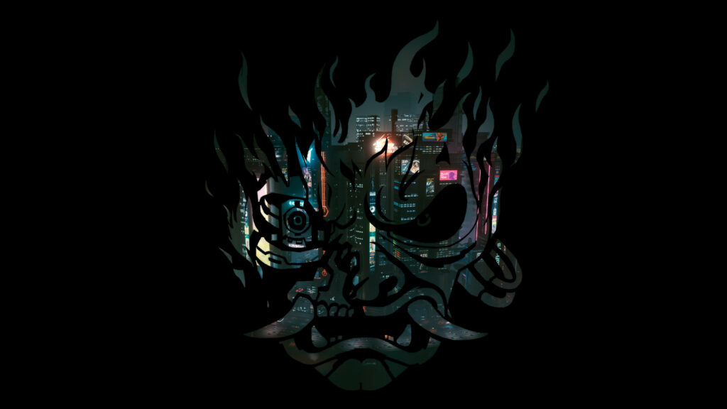 Night City's Techno Samurai: A Futuristic Cyberpunk Desktop Experience Wallpaper