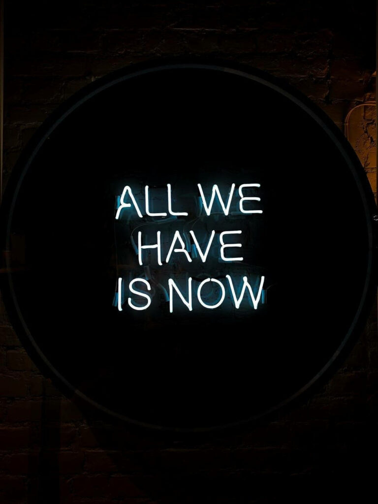 Neon 'All We Have Is Now' Wallpaper - Embrace the Present