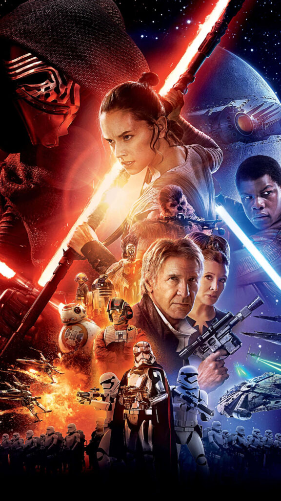 Neon Star Wars: The Force Awakens Wallpaper - Dynamic Character Collage